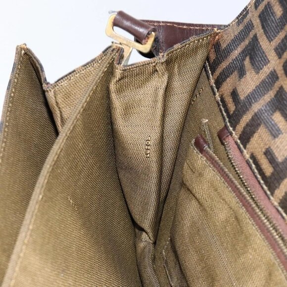 FENDI Zucca Canvas Shoulder Bag Brown Auth 142559 - Picture 12 of 16
